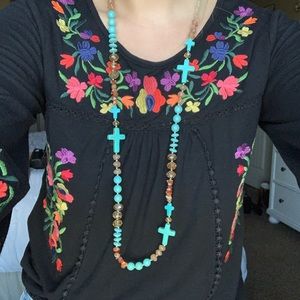 Turquoise Cross Necklace